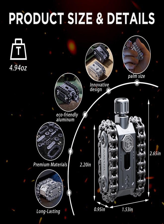 berotok 4 in 1 Fidget Slider Roller Chain Spinner Combo, Metal Chain Fidget Toy with Tactile Feedback & Clicking Sounds, Stress Relief Sensory Toy for Adults, Focus Tool for Work Study Waiting - Image 4